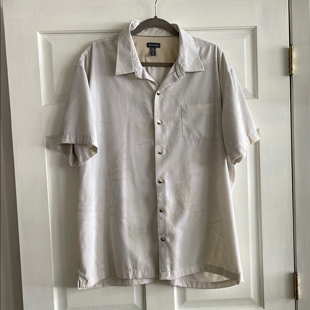 Van Heusen Cream Casual Button Down Shirt